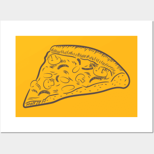 Mushroom Pizza Sketch Posters and Art